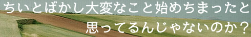 ちいとばかし大変なこと始めちまったと思ってるんじゃないのか？